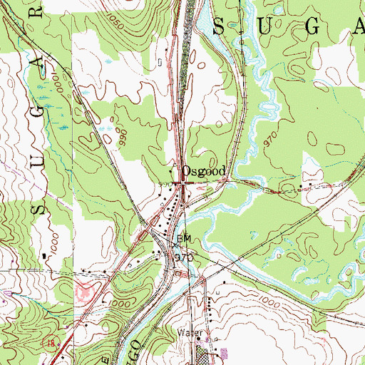 Topographic Map of Osgood, PA