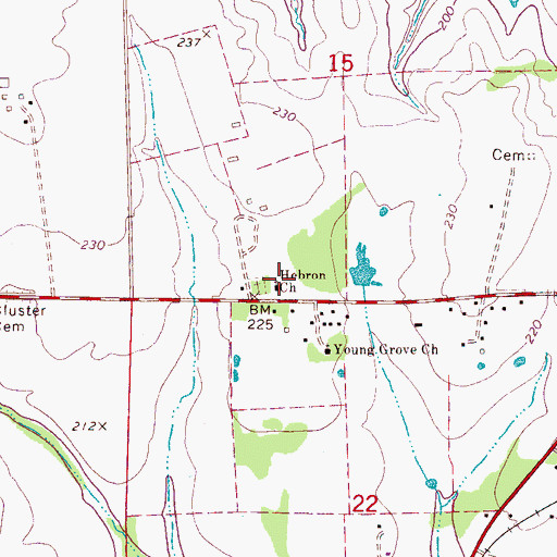 Topographic Map of Hebron Methodist Church, AL