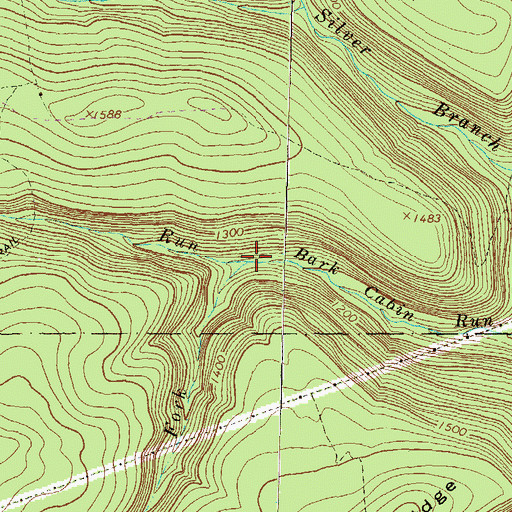 Topographic Map of Ott Fork, PA