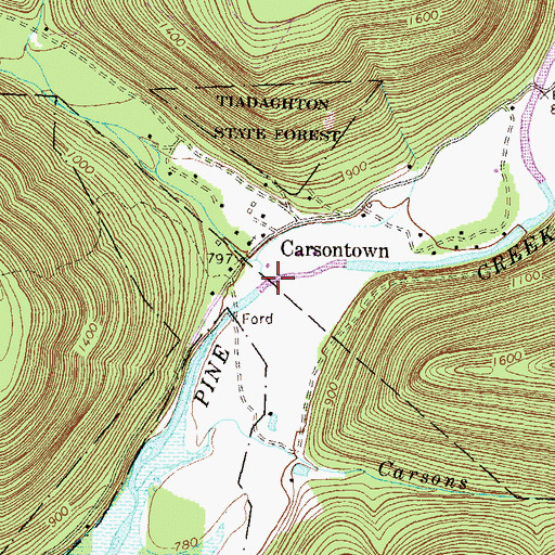 Topographic Map of Otter Run, PA