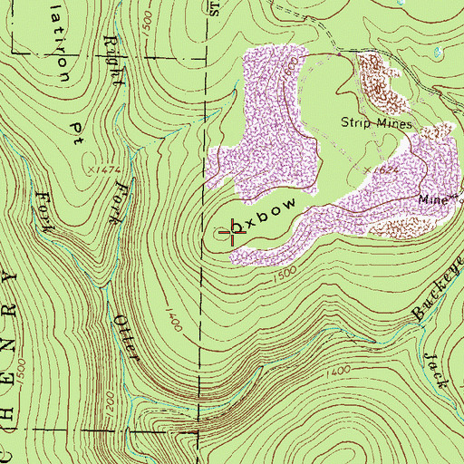 Topographic Map of Oxbow, PA