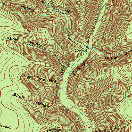 Topographic Map of Oxbow Hollow, PA