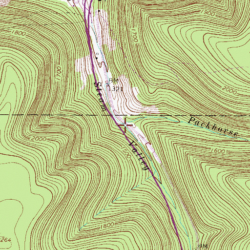 Topographic Map of Packhorse Creek, PA