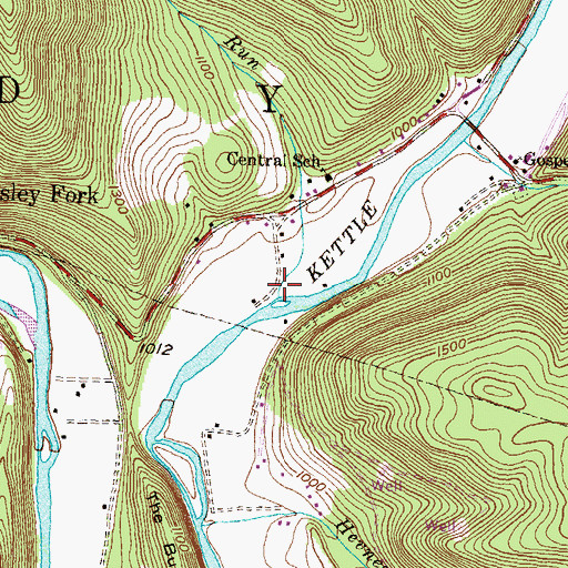 Topographic Map of Page Run, PA