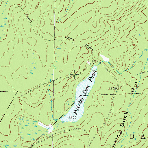 Topographic Map of Painter Den Pond, PA