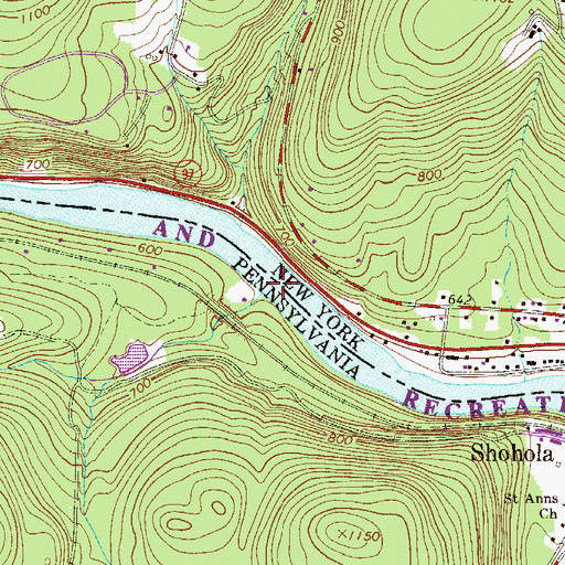 Topographic Map of Panther Creek, PA