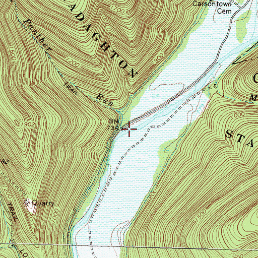 Topographic Map of Panther Run, PA