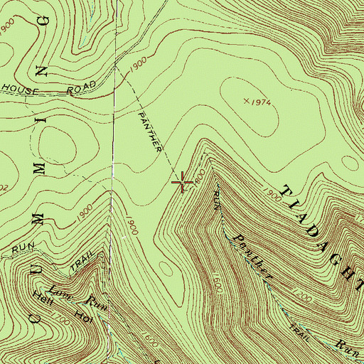 Topographic Map of Panther Run Trail, PA