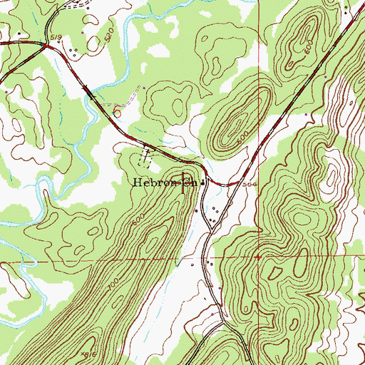 Topographic Map of Hebron Baptist Church, AL