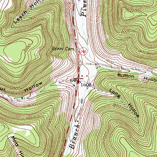 Topographic Map of Paul Hollow, PA