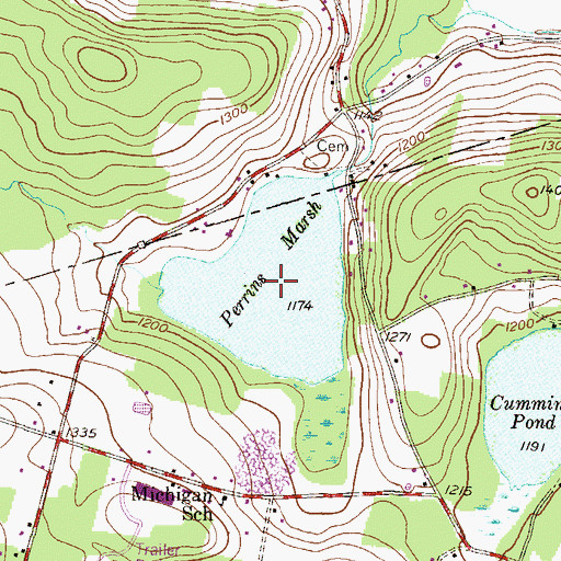 Topographic Map of Perrins Marsh, PA