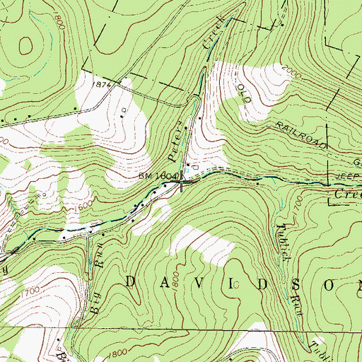 Topographic Map of Peters Creek, PA