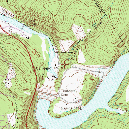 Topographic Map of Peters Run, PA