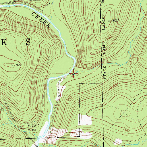 Topographic Map of Pigeon Run, PA