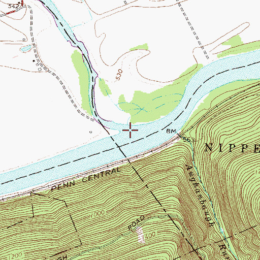 Topographic Map of Pine Creek, PA