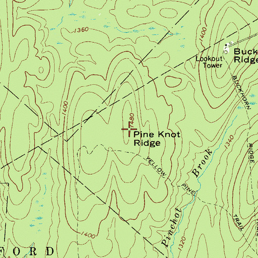 Topographic Map of Pine Knot Ridge, PA