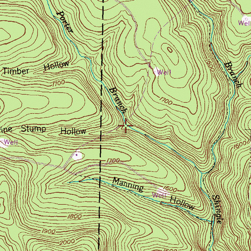Topographic Map of Pine Stump Hollow, PA