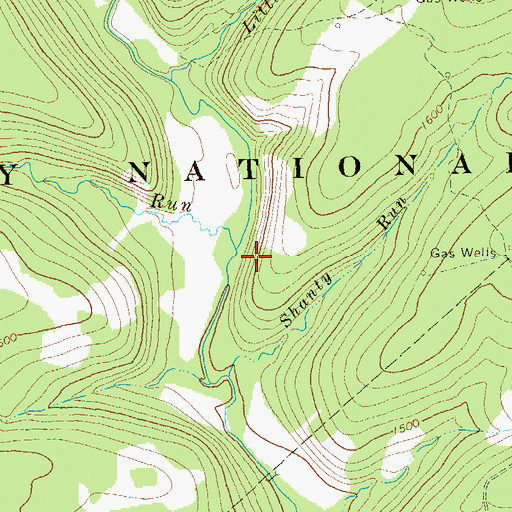 Topographic Map of Pole Road Run, PA
