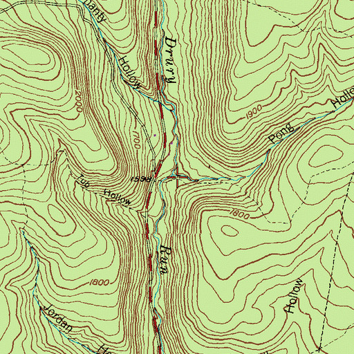 Topographic Map of Pong Hollow, PA