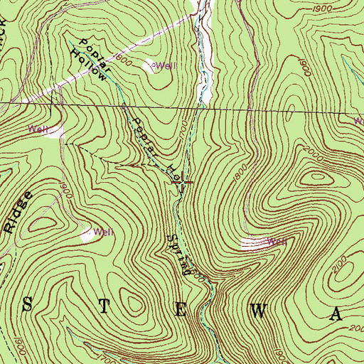 Topographic Map of Poplar Hollow, PA