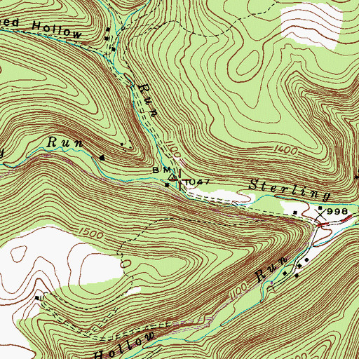 Topographic Map of Portable Run, PA