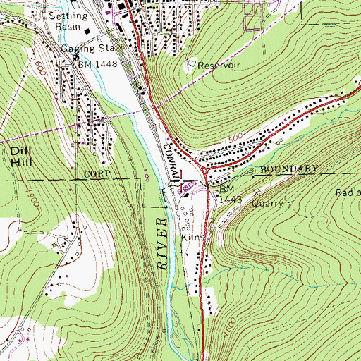 Topographic Map of Powers Run, PA