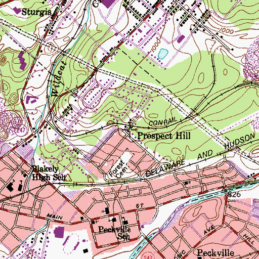 Topographic Map of Prospect Hill, PA