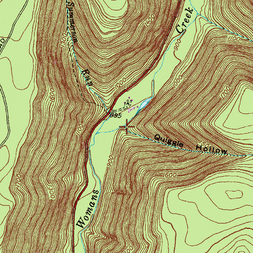 Topographic Map of Quiggle Hollow, PA
