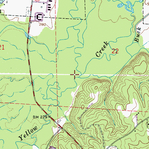 Topographic Map of Hells Creek, AL