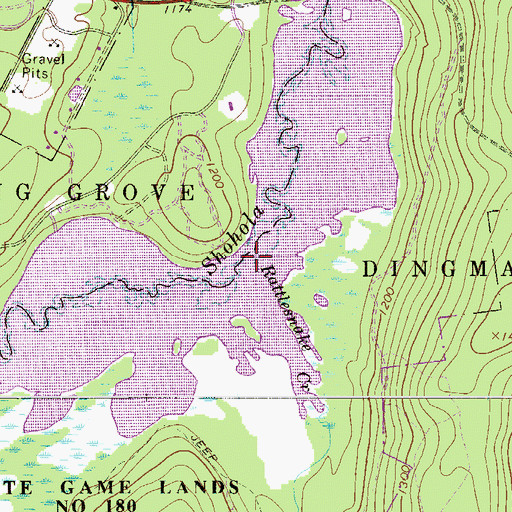 Topographic Map of Rattlesnake Creek, PA