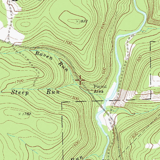 Topographic Map of Raven Run, PA