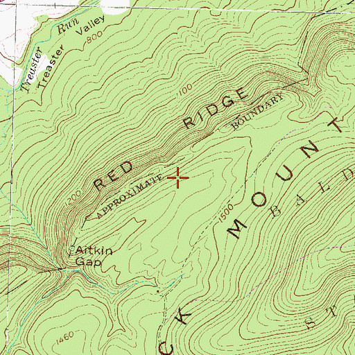 Topographic Map of Red Ridge, PA