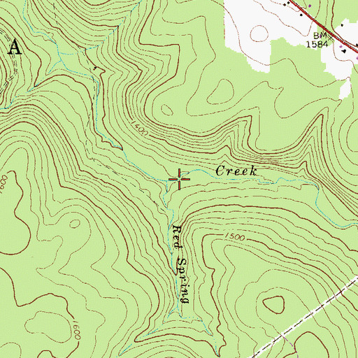 Topographic Map of Red Spring, PA