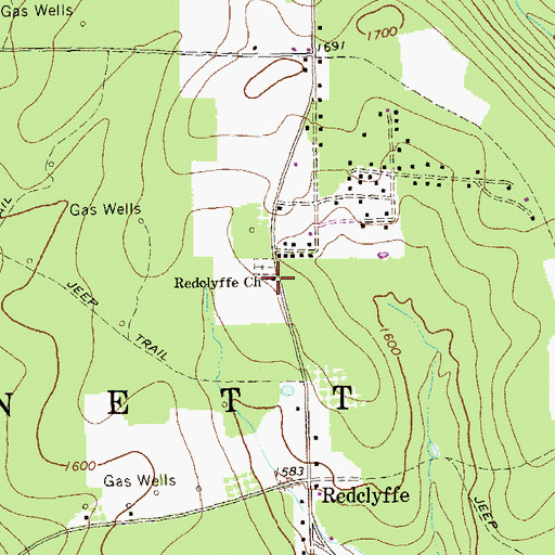 Topographic Map of Redclyffe Church, PA