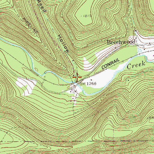 Topographic Map of Reed Hollow, PA