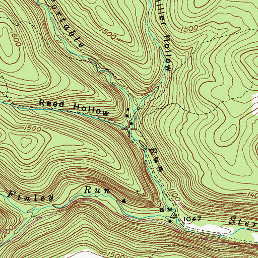 Topographic Map of Reed Hollow, PA