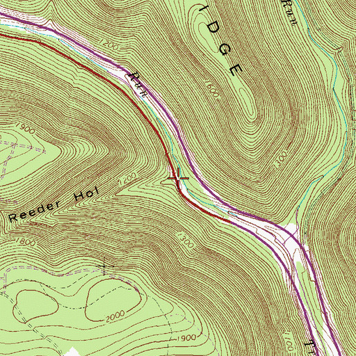 Topographic Map of Reeder Hollow, PA
