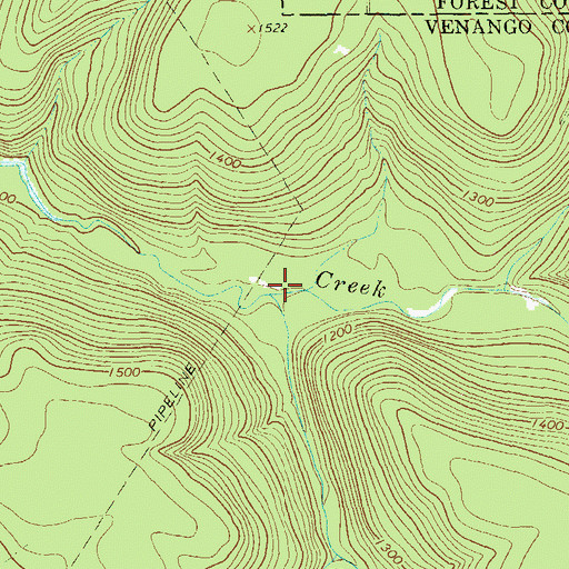 Topographic Map of Reese Run, PA