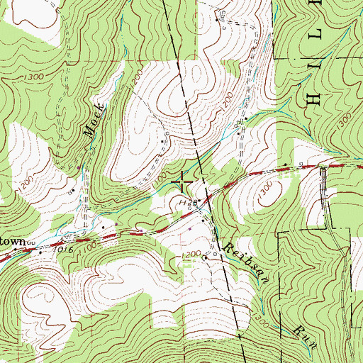 Topographic Map of Reibsan Run, PA