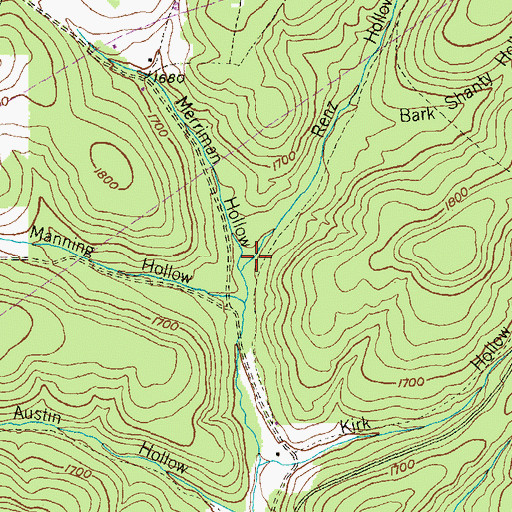 Topographic Map of Renz Hollow, PA