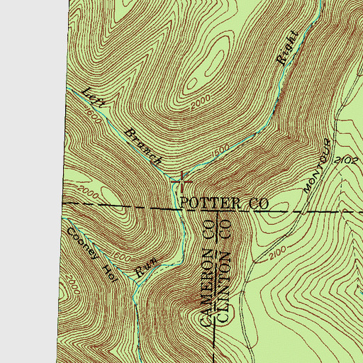 Topographic Map of Right Branch Lushbaugh Run, PA