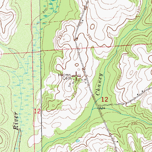 Topographic Map of Helms Cemetery, AL
