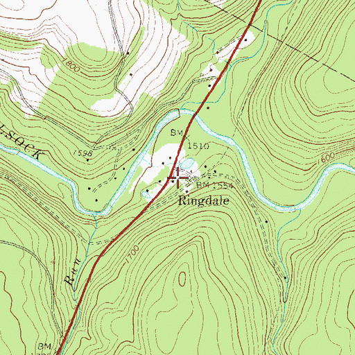 Topographic Map of Ringdale, PA