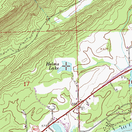 Topographic Map of Helms Lake, AL