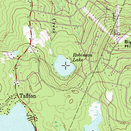 Topographic Map of Robinson Lake, PA