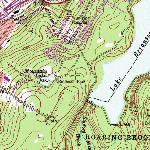 Topographic Map of Robinson Park, PA