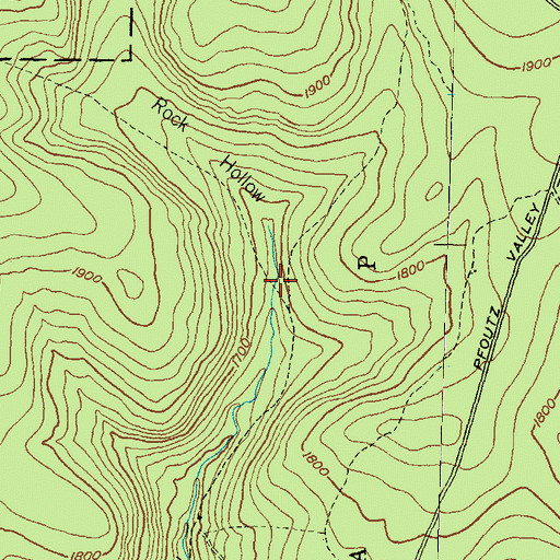 Topographic Map of Rock Hollow, PA