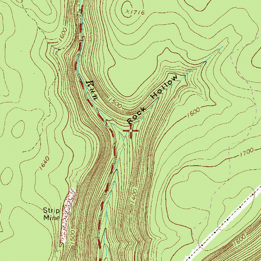 Topographic Map of Rock Hollow, PA