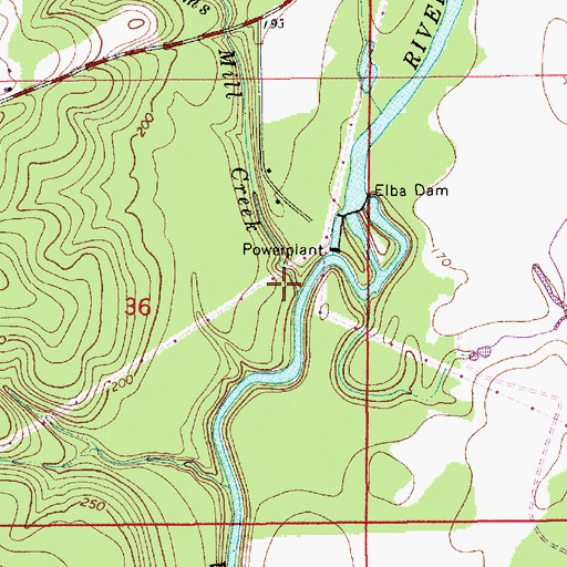 Topographic Map of Helms Mill Creek, AL