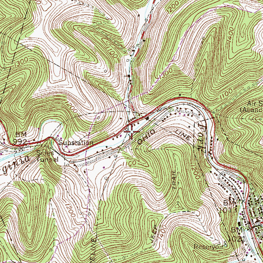 Topographic Map of Rockcamp Run, WV